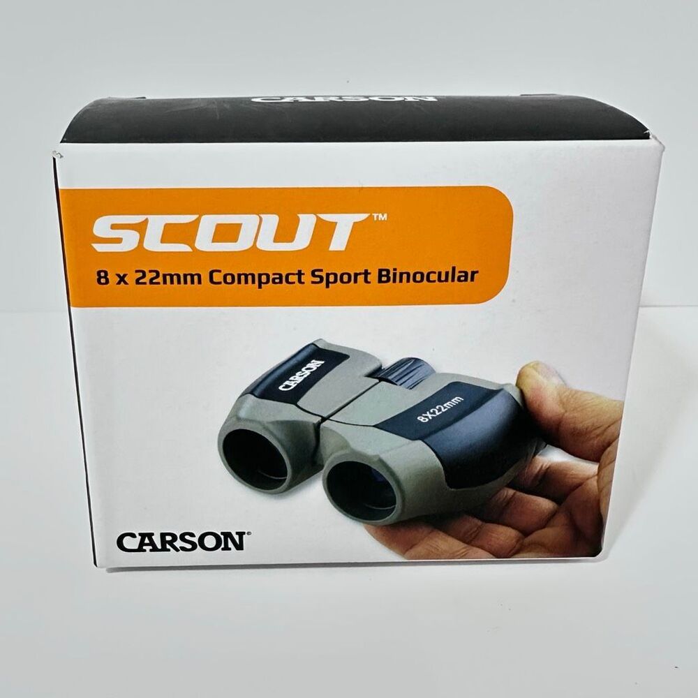 Carson Scout Grey and Black 8 x 22mm Compact Sport Binocular Item# JD-822
